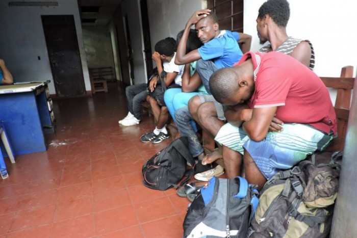 Migrantes africanos que fueron regresados a la frontera sur de Nicaragua. LA PRENSA/M. García